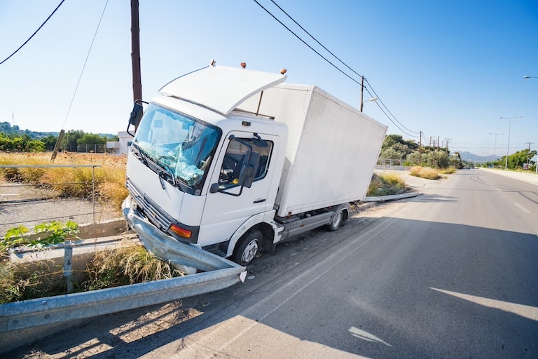 Truck Stuck On A Border Lane